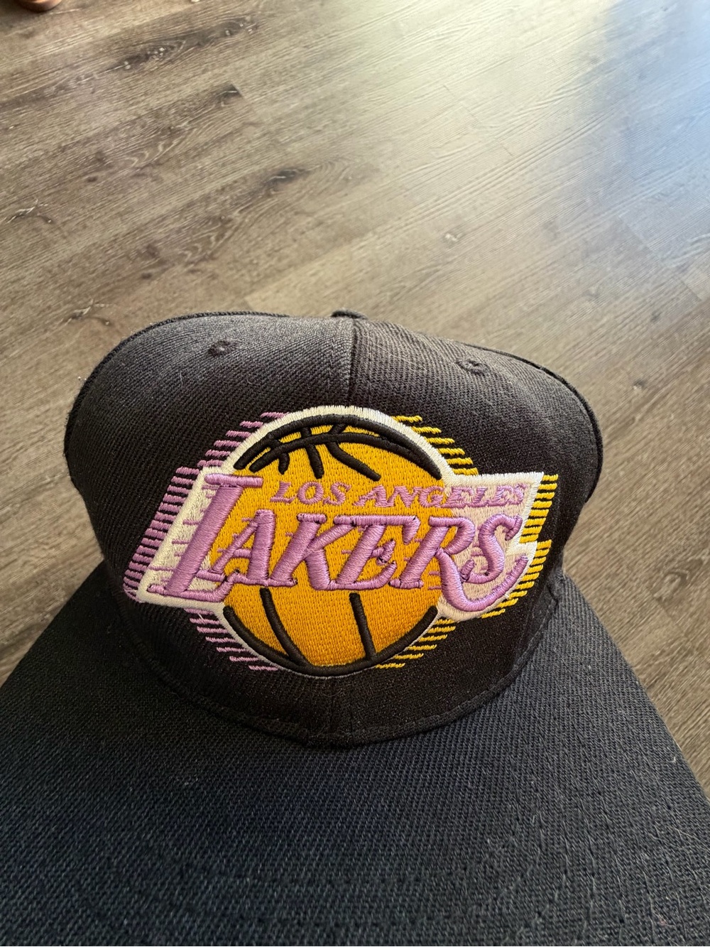 Mitchell & Ness Black Kids Lakers Snapback with Purple & Gold Logo